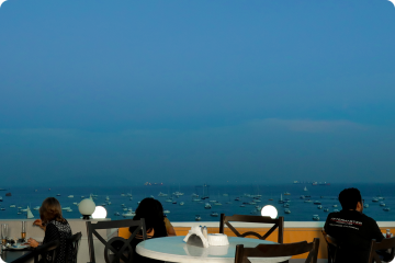 Outdoor Seating View from Bayview Cafe Colaba Mumbai
