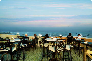 Terrace Seating View from Bayview Cafe Colaba Mumbai